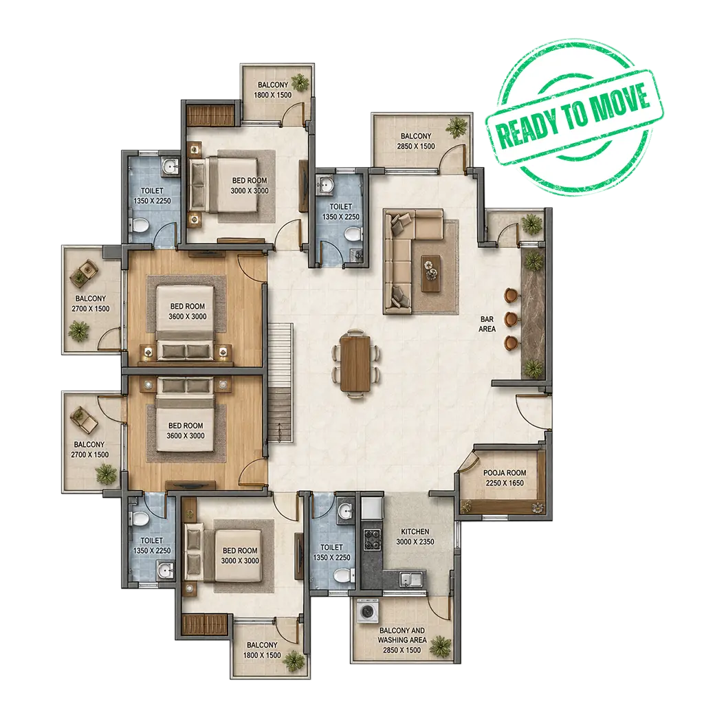 Terra castle 4bhk floor plan